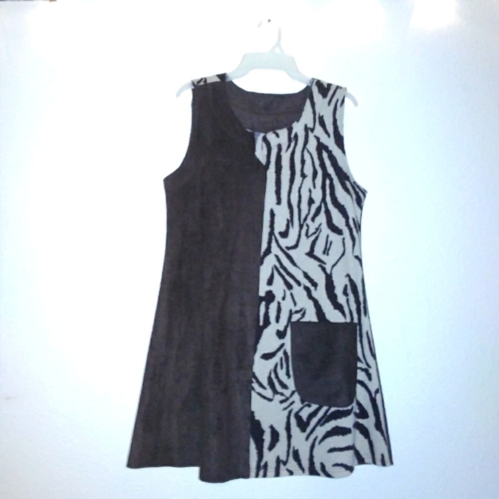 Colorblock Zebra Print Dress